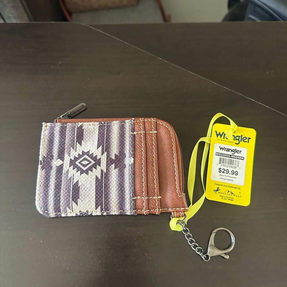 Wrangler Brown and Purple Patterned Card Holder - Picture 2 of 4